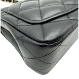シャネル CHANEL ミニクラシック ハンドバッグ A35200 ブラック ゴールド金具 ラムスキン レディース ショルダーバッグ
