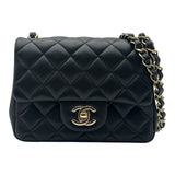 シャネル CHANEL ミニクラシック ハンドバッグ A35200 ブラック ゴールド金具 ラムスキン レディース ショルダーバッグ