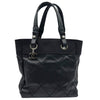 シャネル CHANEL パリビアリッツトートPM A34208 11番台 ブラック コーティングキャンバス レディース トートバッグ