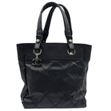 シャネル CHANEL パリビアリッツトートPM A34208 11番台 ブラック コーティングキャンバス レディース トートバッグ