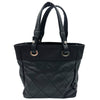 シャネル CHANEL パリビアリッツトートPM A34208 11番台 ブラック コーティングキャンバス レディース トートバッグ