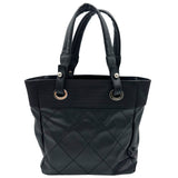 シャネル CHANEL パリビアリッツトートPM A34208 11番台 ブラック コーティングキャンバス レディース トートバッグ