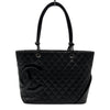 シャネル CHANEL カンボンライン トートラージ A25169 10番台 ブラック カーフスキン レディース トートバッグ