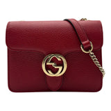 グッチ GUCCI インターロッキングG ショルダーバッグ 510304 レッド レザー レディース ショルダーバッグ