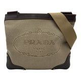 プラダ PRADA ロゴショルダーバッグ BT0537 ベージュ キャンバス/レザー レディース ショルダーバッグ