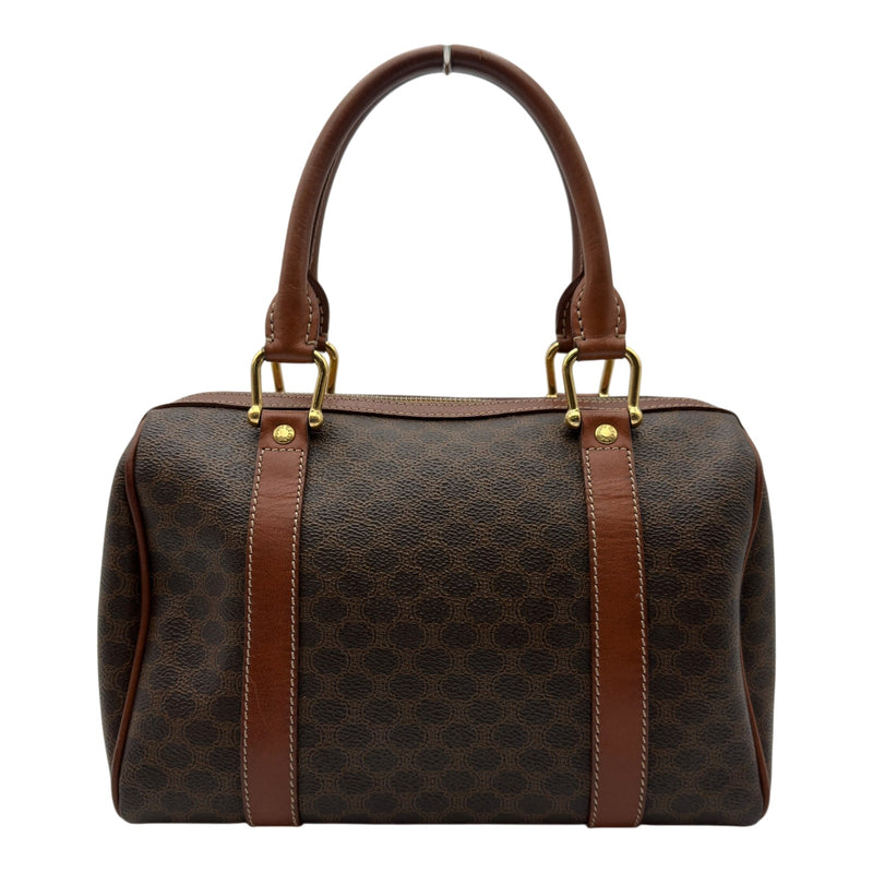 本物■セリーヌ■マカダム ブラウン PVC キャンバス ゴールド ボストンバッグ セリーヌ CELINE マカダム スモールボストンバッグ ブラウン PVC