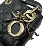 クリスチャン・ディオール Christian Dior レディディオール マイクロショルダーバッグ S08560NGE ブラック シルバー金具 ラムスキン レディース ショルダーバッグ