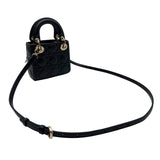 クリスチャン・ディオール Christian Dior レディディオール マイクロショルダーバッグ S08560NGE ブラック シルバー金具 ラムスキン レディース ショルダーバッグ
