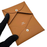 エルメス HERMES カルヴィ Ｗ刻 ゴールド エプソン レディース カードケース