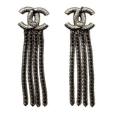 シャネル CHANEL ココマーク フリンジチェーンピアス シルバー メタル アクセサリー