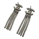 シャネル CHANEL ココマーク フリンジチェーンピアス シルバー メタル アクセサリー