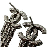 シャネル CHANEL ココマーク フリンジチェーンピアス シルバー メタル アクセサリー