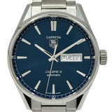 タグ・ホイヤー TAG HEUER カレラ キャリバー5 デイデイト WAR201E ブルー ステンレススチール 自動巻き メンズ 腕時計