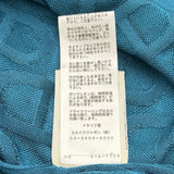 エルメス HERMES シェーヌダンクル総柄半袖シルクニット ブルー シルク レディース ニット