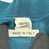 エルメス HERMES シェーヌダンクル総柄半袖シルクニット ブルー シルク レディース ニット