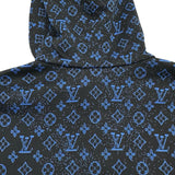 ルイ・ヴィトン LOUIS VUITTON モノグラム総柄ジップアップ フーディー H0Y04W ブルー ポリエステル レディース パーカー