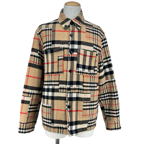 バーバリー BURBERRY パッチワークウールオーバーシャツブルゾン