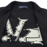 ルイ・ヴィトン LOUIS VUITTON ✖ NBA ジャイアントモノグラムカーディガン HKN02W ブラック ナイロン メンズ カーディガン