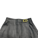 クリスチャン・ディオール Christian Dior CDバックルレザーミニスコート 045P45AL015 ブラック レザー レディース その他ボトムス