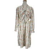 トリーバーチ TORY BURCH フラワーシルクボウタイワンピース アイボリー シルク レディース ワンピース
