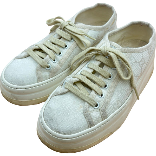 グッチ GUCCI テニス1977 ローカットスニーカー ホワイト キャンバス