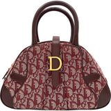 クリスチャン・ディオール Christian Dior ダブルサドルハンドバッグ レッド/ホワイト ゴールド金具 トロッター レディース ハンドバッグ