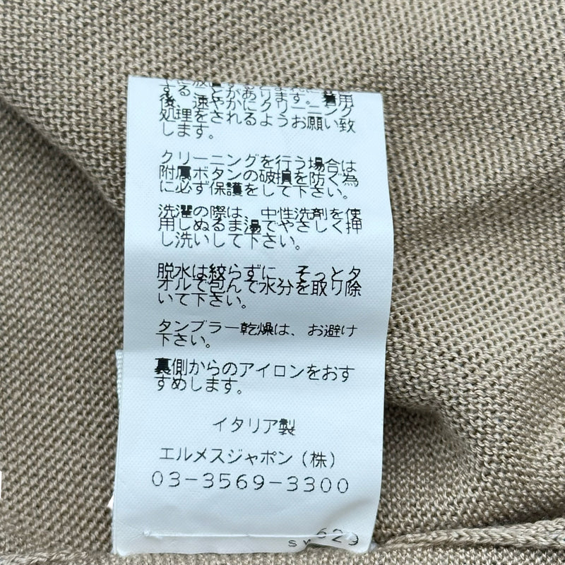 エルメス HERMES セリエボタンラメロングセーター ベージュ シルク