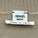 エルメス HERMES セリエボタンラメロングセーター ベージュ シルク レディース セーター