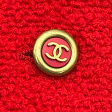シャネル CHANEL ココマークボタンツイードジャケット P03422 レッド ウール レディース その他アウター