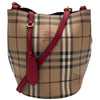 バーバリー BURBERRY ショルダーバッグ ベージュ/レッド PVC レディース ショルダーバッグ