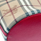 バーバリー BURBERRY ショルダーバッグ ベージュ/レッド PVC レディース ショルダーバッグ