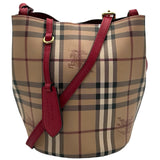 バーバリー BURBERRY ショルダーバッグ ベージュ/レッド PVC レディース ショルダーバッグ