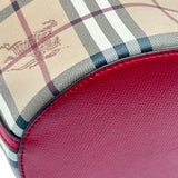 バーバリー BURBERRY ショルダーバッグ ベージュ/レッド PVC レディース ショルダーバッグ