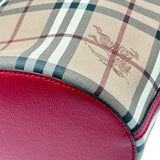バーバリー BURBERRY ショルダーバッグ ベージュ/レッド PVC レディース ショルダーバッグ