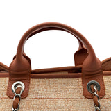 シャネル CHANEL ドーヴィル ショッピングバッグ AS3351 25番台 オレンジ/ブラウン シルバー金具 キャンバス レディース トートバッグ