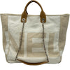 シャネル CHANEL ラージショッピングバッグ A57161 25番台 ホワイト シルバー金具 キャンバス レディース トートバッグ