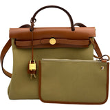 エルメス HERMES エールバッグジップPM B刻印 カーキ ゴールド金具 トワル/ハンター レディース ショルダーバッグ