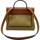 エルメス HERMES エールバッグジップPM B刻印 カーキ ゴールド金具 トワル/ハンター レディース ショルダーバッグ