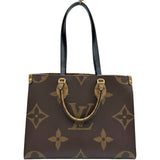 ルイ・ヴィトン LOUIS VUITTON オンザゴーMM M45321 ブラウン ジャイアント・モノグラム・リバース レディース ショルダーバッグ