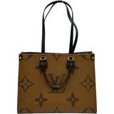 ルイ・ヴィトン LOUIS VUITTON オンザゴーMM M45321 ブラウン ジャイアント・モノグラム・リバース レディース トートバッグ