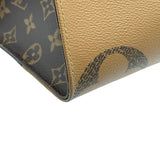 ルイ・ヴィトン LOUIS VUITTON オンザゴーMM M45321 ブラウン ジャイアント・モノグラム・リバース レディース トートバッグ