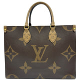 ルイ・ヴィトン LOUIS VUITTON オンザゴーMM M45321 ブラウン ジャイアント・モノグラム・リバース レディース トートバッグ