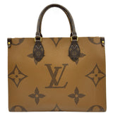 ルイ・ヴィトン LOUIS VUITTON オンザゴーMM M45321 ブラウン ジャイアント・モノグラム・リバース レディース トートバッグ