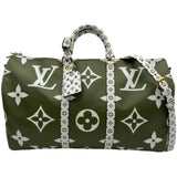 ルイ・ヴィトン LOUIS VUITTON キーポル・バンドリエール50 M44590 カーキ/ホワイト ジャイアント・モノグラム・リバース レディース ボストンバッグ