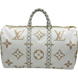 ルイ・ヴィトン LOUIS VUITTON キーポル・バンドリエール50 M44590 カーキ/ホワイト ジャイアント・モノグラム・リバース レディース ボストンバッグ
