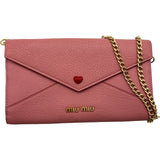ミュウミュウ miu miu チェーンウォレット 5DH060 ピンク レザー レディース ショルダーバッグ