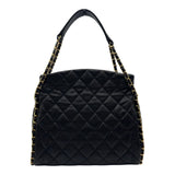 シャネル CHANEL マトラッセ チェーンホーボーバッグ 14番台 ブラック ゴールド金具 ラムスキン レディース トートバッグ