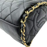シャネル CHANEL マトラッセ チェーンホーボーバッグ 14番台 ブラック ゴールド金具 ラムスキン レディース トートバッグ