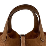 エルメス HERMES ピコタンロックPM G刻 ゴールド シルバー金具 トリヨン レディース ハンドバッグ