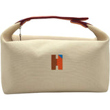 エルメス HERMES ブリッドアブラックPM Hパヴィヨン アイボリー シルバー金具 トワル レディース ハンドバッグ